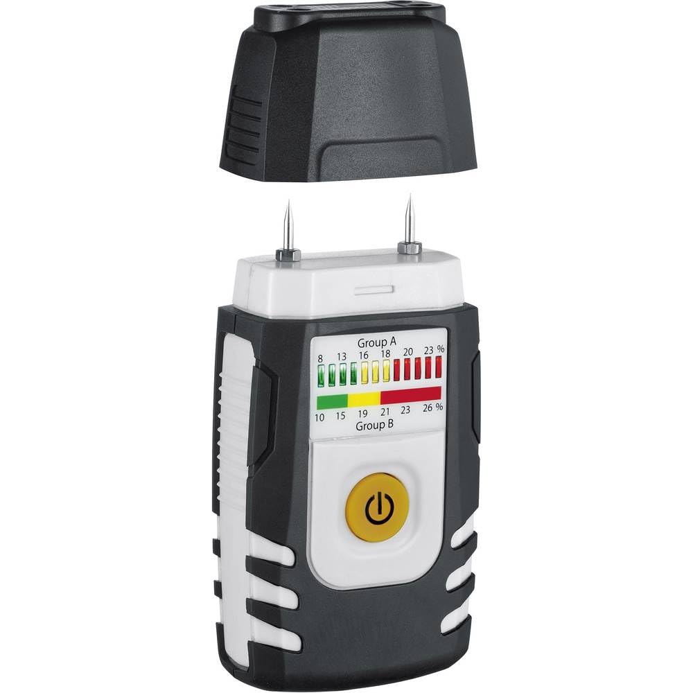 LASERLINER - WoodTester Compact - Wilgotność/Tester wilgotności - Precyzyjne pomiary - Drewno - Wyświetlacz LED - Skala podwójna - Funkcja automatycznego testowania - Łatwa obsługa