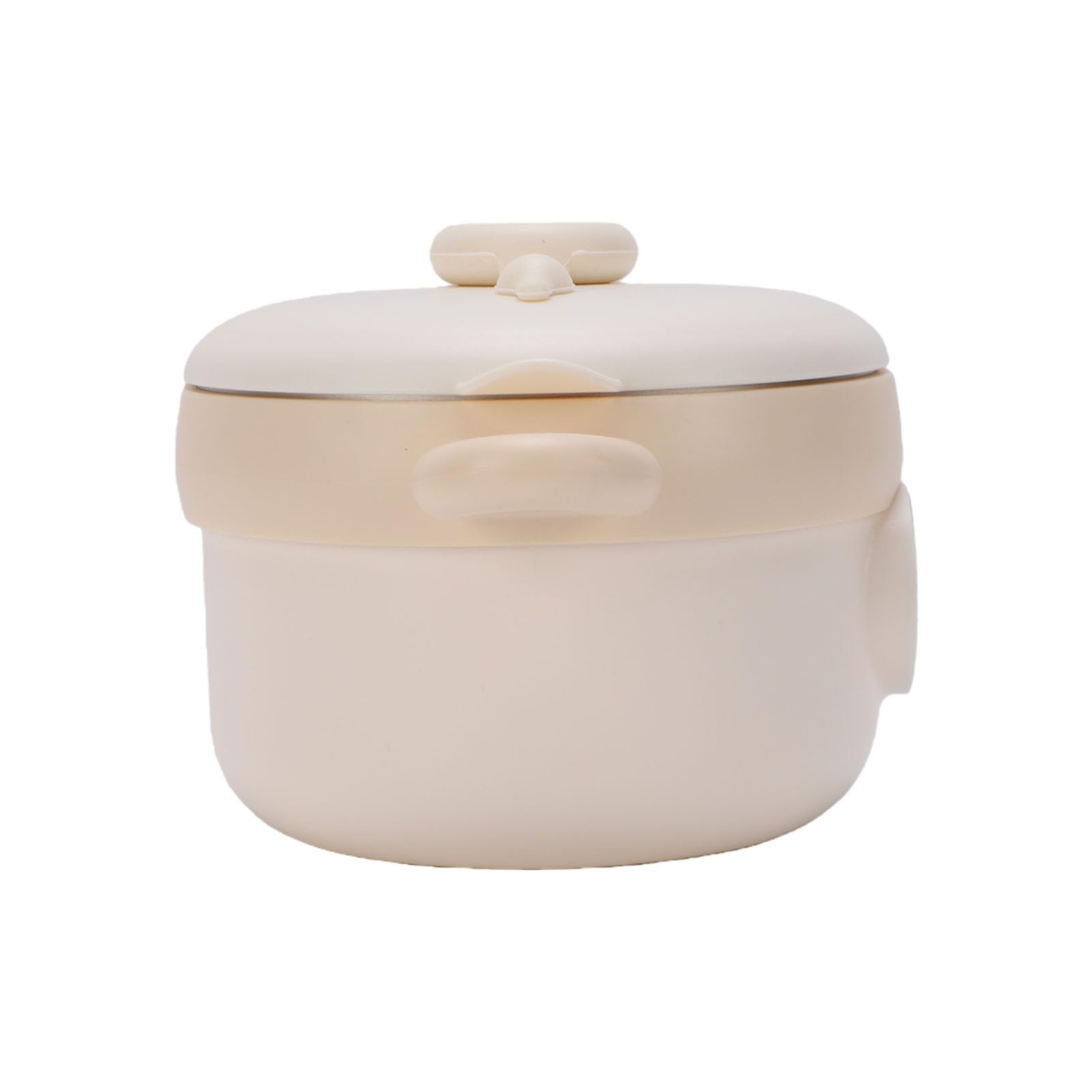 Scaldavivande Elettrico Ciotola Scaldavivande Ricaricabile in Acciaio Inossidabile da 470 Ml Isolato Senza Fili con Batteria da 3600 MAh per Pasti per Bambini (Color crema)