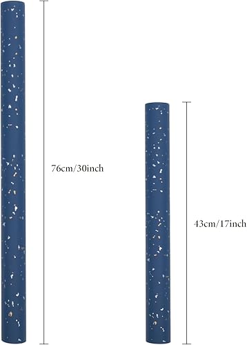 Miniatura 7 de Homeral Mini rollo de papel de regalo, 17 pulgadas x 16.5 pies, azul marino con copos de lámina plateada y dorada para cumpleaños, bodas, baby
