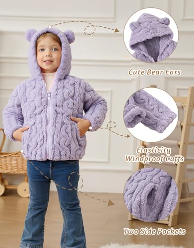 Image of Toddler Fleece Jacket Girls Warm Coats Winter Outerwear 2-6 Years