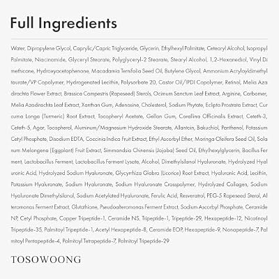 TOSOWOONG Real Retinol 0.1% Night Cream, Anti-Aging Face Moisturizer with Retinol, Bakuchiol, Firmer Skin, Reduce Wrinkles and Pore Minimizer | Korean Skincare for Face & Neck, 50ml / 1.69 fl. oz.