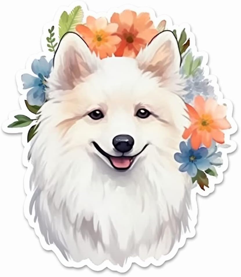 Yoonek Graphics American Eskimo American Eskimo Dog Vinyl Decal Sticker for Car, Laptop, Tumbler, More. #0010233-4" image 4