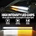 LED Warning Light Bar Amber White Warning Light Bar 80 LED Emergency Dashboard Warning Light 12V Truck Windshield Flash Light Barwith Cigar Lighter and Suction Cups