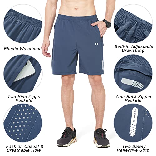 Northyard Men's Athletic Hiking Shorts Quick Dry Workout Shorts 7"/ 9"/ 5" Lightweight Sports Gym Running Shorts Basketball Exercise Federalblue S #TOP3