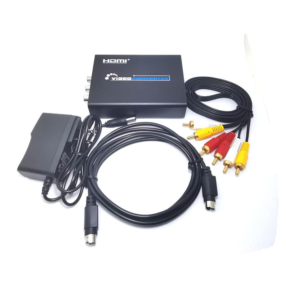 RCA CVBS AV to HDMI Converter HD Video AV+S-Video to HDMI Converter Switch 1080P w/USB Power Cord or Power Adapter (USB Power Cord)