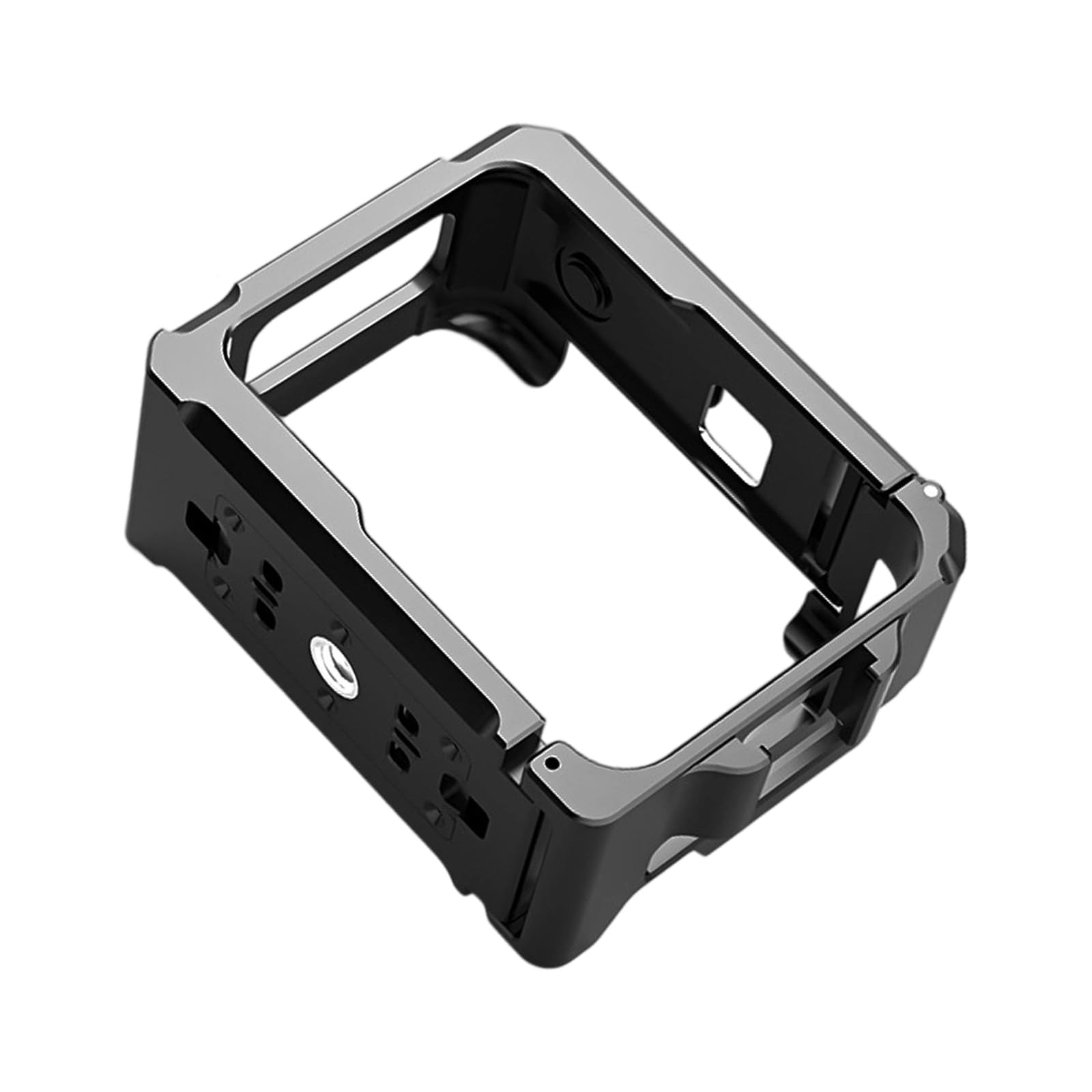 Supporto multifunzionale in alluminio per fotocamere indossabili con doppio supporto per accessori 1/4 filettatura treppiede Doppia gabbia per fotocamera con attacco a scarpa fredda