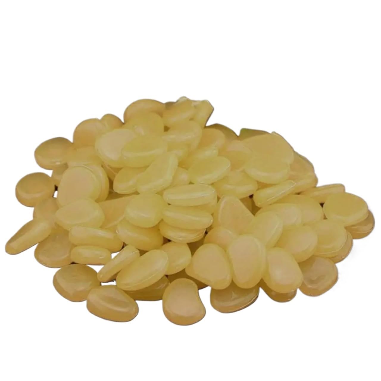 Leuchtsteine 100 Stück leuchtende Kieselsteine ​​für den Garten, Dekosteine ​​für Zuhause, Aquarium, Gartendekoration, leuchtendes Leuchten im Dunkeln, Zubehör for Geschenke (Color : Yellow)