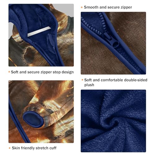 Glowing Capybara with Sparks Toddler Fleece Jacket Girl Boys Hooded Fleece Jacket Coat Warm Outwear Zip-up 3-10T3