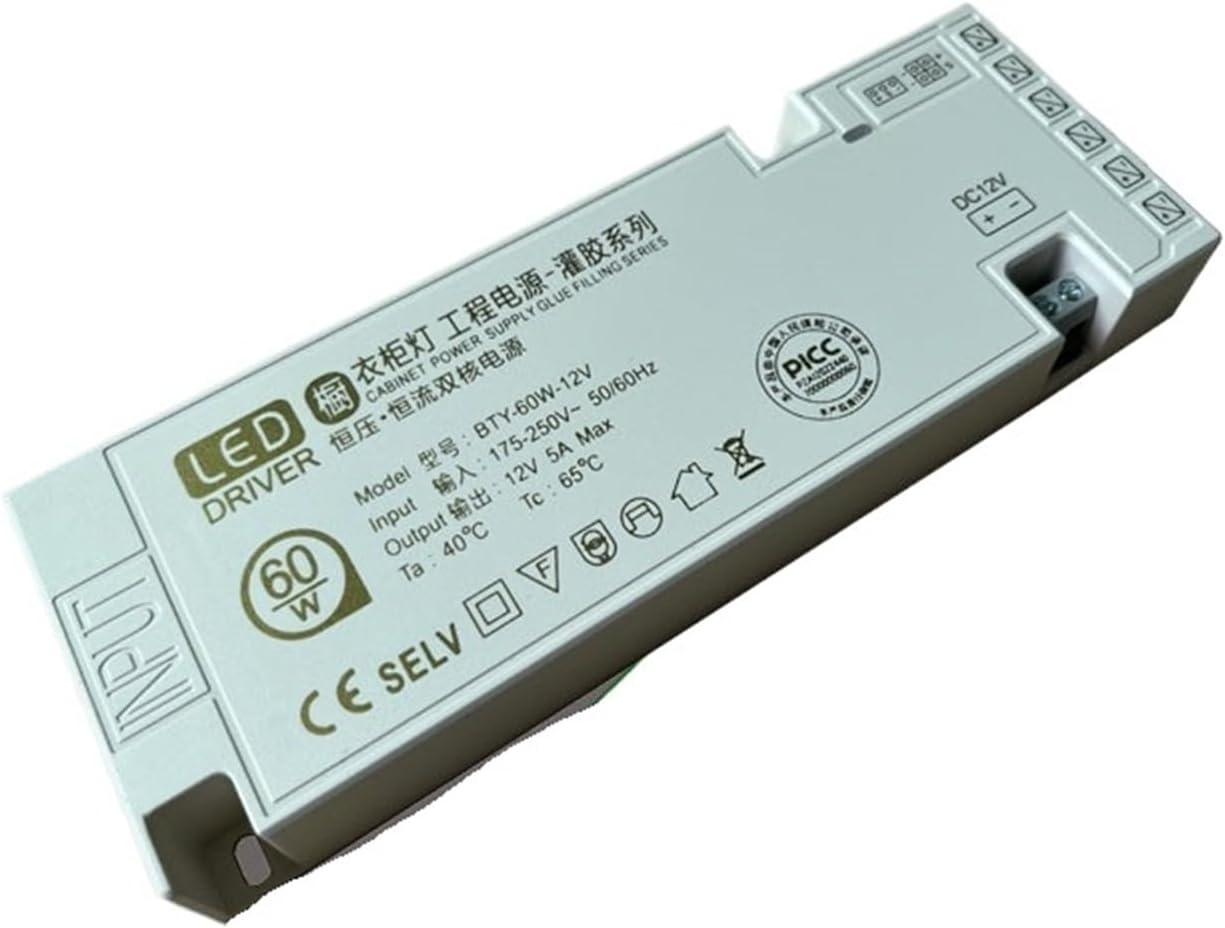 LED Wardrobe Cabinet 12V Power Supply Light Interface Induction Thin Switch DC24V Transformer Wine Cabinet Light Master Control(12V 3A 36W)