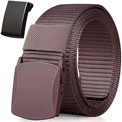 Nylon Belt, 1 Pack Men Military Tactical Breathable Belt, fast pass through the airport security, Metal Buckle+Plastic Buckle, Belt Length 51.18 inch(130cm) Cover