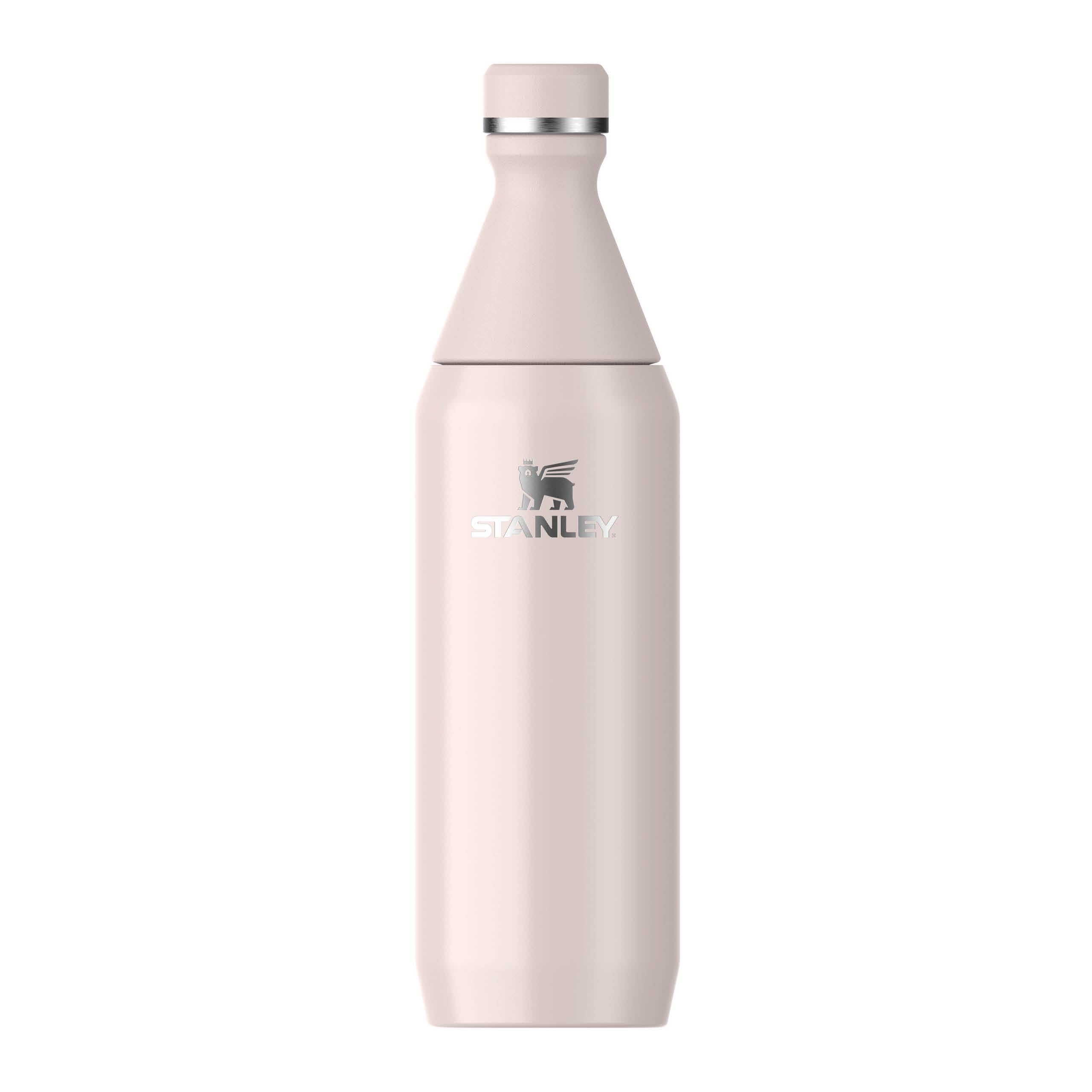 Stanley The All Day Slim Sports Water Bottle 0.6L - Cold For 6 Hours - Iced For 11 Hours - BPA-Free Recycled Stainless Steel - Leakproof - Dishwasher Safe - Rose Quartz