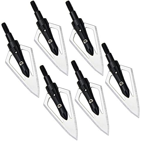Mangobuy Arrow Heads 100 Grain Broadheads 2 Blades Suit Arrow 6 Pack (black) Cover