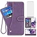 Compatible with Samsung Galaxy S20 Plus Glaxay S20+ 5G Wallet Case and Tempered Glass Screen Protector Flip Cover Credit Card Holder Cell Phone Cases for Gaxaly S20+5G S20plus 20S + S 20 20+ G5 Purple