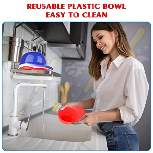 24 Pieces Baseball Helmet Ice Cream Bowls, 8 Oz Baseball Party Supplies Helmet Snack Bowl, Mini Plastic Sundae Helmets, Kids Baseball Ice Cream Hats For Sports Birthday Dessert Favors Serving #TOP3
