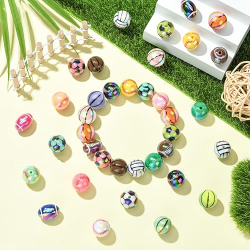Perles de volley-ball Stiesy pour fabriquer des bijoux d'équipe - 7