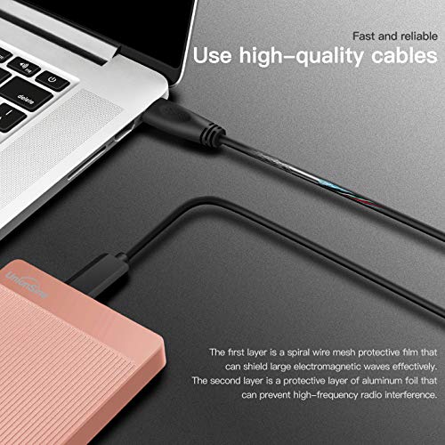 Image of UnionSine 500GB Ultra Slim Portable External Hard Drive HDD-USB 3.0 for PC, Mac, Laptop, PS4, Xbox one, Xbox 360-(Pink)