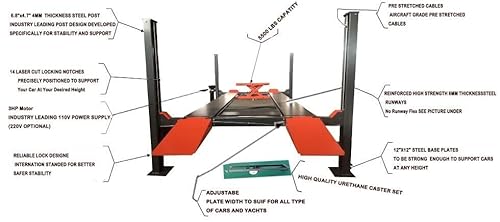Katool 4-H110 11000Lbs 4 Post Lift Max Lifting Height 84.5Inch Four Post Parking Lift 4-Post Auto Lift Garage Lift Storage thumb #3