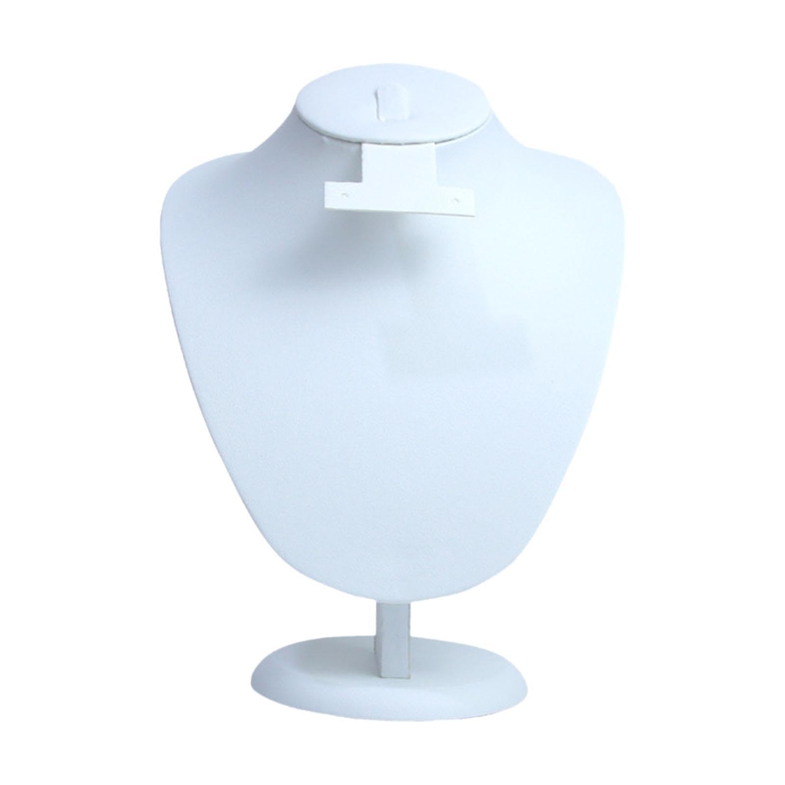 Twisaxc Women's White Chic Velvet Jewelry Display Stand Gift For Showcases Necklaces Beautifully On Any Merchant Sales Earring Pendant Chain Holder For Shop Event, 10X17.5x22cm