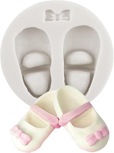 Zapatos de bebé Moldes de silicona para baby shower, decoración de tartas, decoración de cupcakes, caramelo y goma de mascar de chocolate, pasta de
