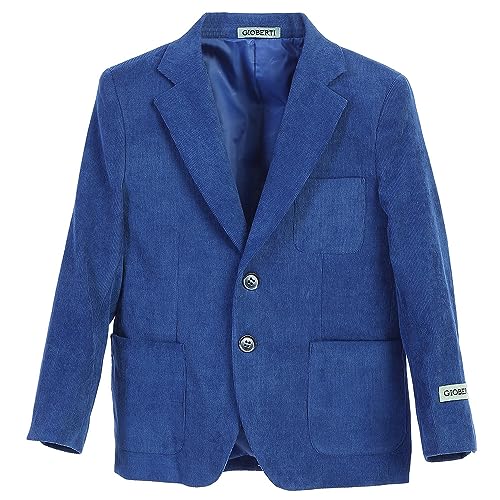Gioberti Kids and Boys Corduroy Blazer Jacket, Royal Blue, Size 7