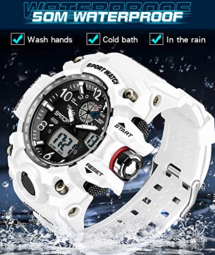 Yihou Mens Sport Watch Waterproof Watches Military Tactical Watch Outdoor Digital Watch Big Face Alarm Stopwatch Led Analog Watch For Men #TOP4
