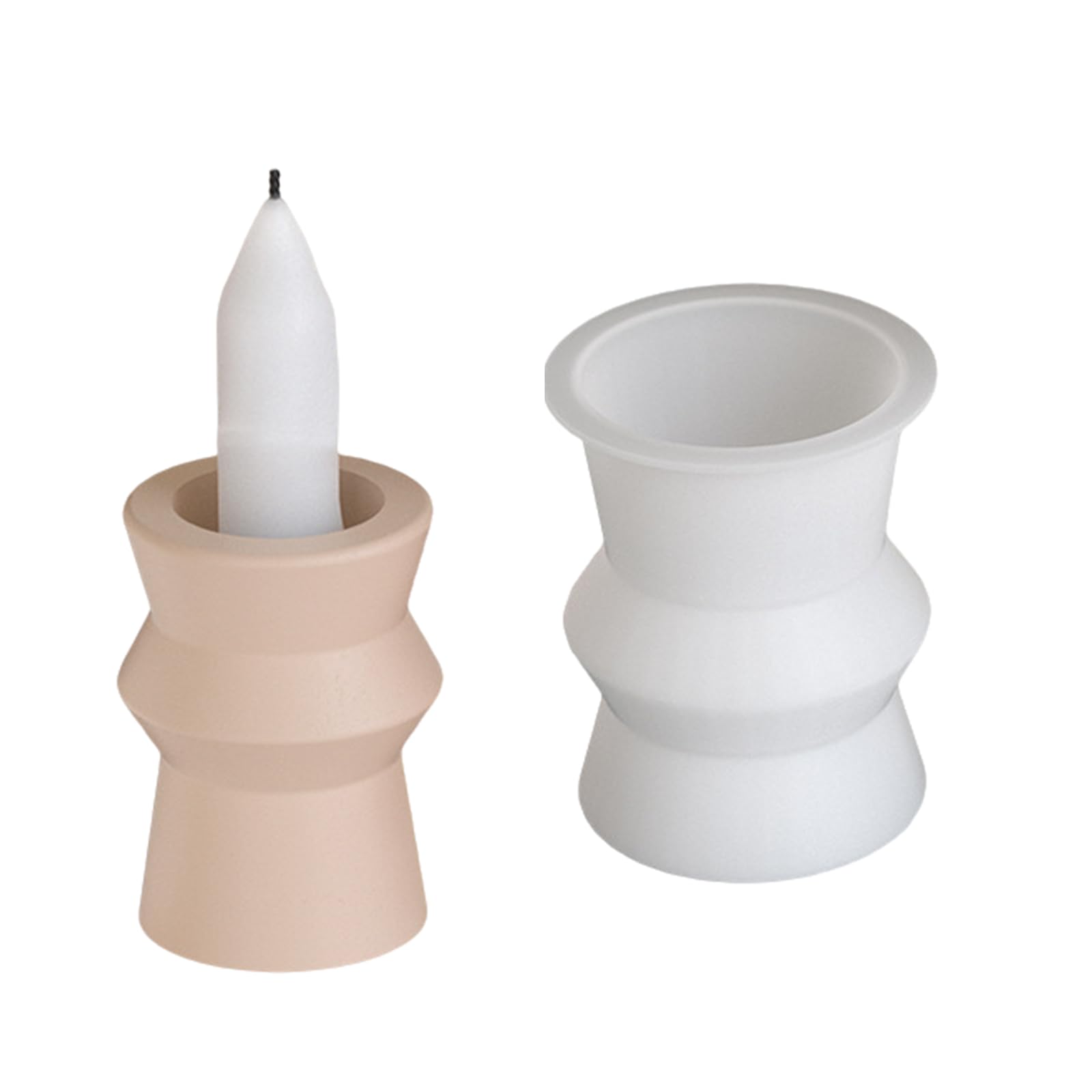 NEWFT Craft Candle Bracket Round Shape Crafting Unique Candle Holder for Home and Table Decorating