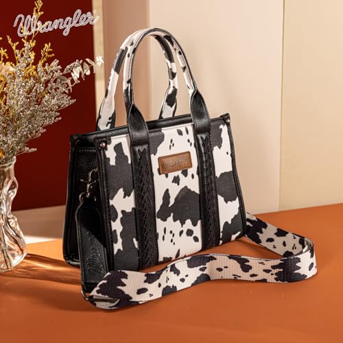 Image of Montana West x Wrangler Tote Bag for Women Western Cow Print Purse Designer Top Handle Handbags