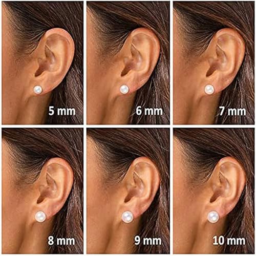 Chic Women Flat Round Shaped Imitation Pearl Stud Earrings Simple Elegant Statement Jewelry4