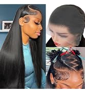 KTKVO 26 Inch 13x6 Lace Front Wigs Human Hair 200 Density HD Full Frontal Lace Front Wigs Human H...