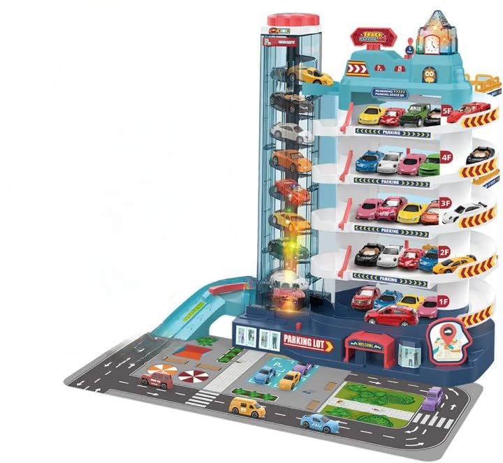 HAPPY HUES Vehicle Set Toy for Children - City Passenger Track & Parking Car Garage Toy set, Gifts for Boys Girls 3 4 5 (Style 04) (B0CQW72MRV) Amazon Price History, Amazon Price Tracker