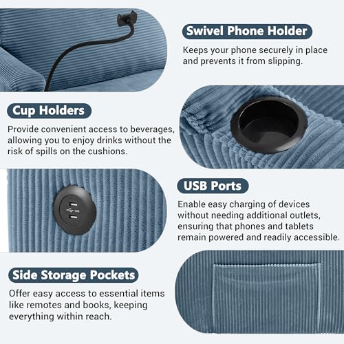 Image of ERYE 72-Inch 2 Seat Sofa Couches W /Foldable Full Size Memory Mattress Sleeper Bed, Functional Convertible Loveseat Sofa Striped Corduroy Upholstered Couch for Home Apartment
