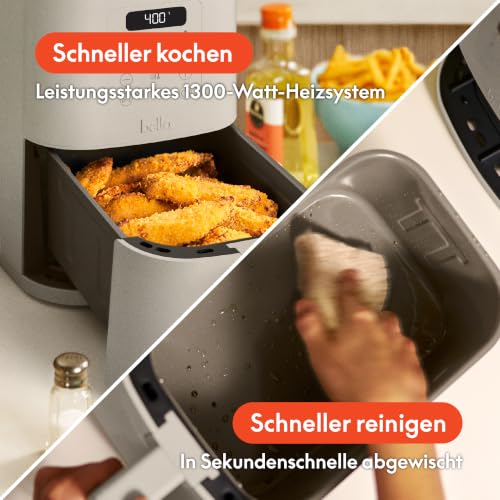 bella Slim 3,8-L-Heißluftfritteuse, Fits-anywhere™, EverGood™ Keramik-Antihaftbeschichtung, 6 Garprogramme, einstellbare Temperatur… – Ansicht 5