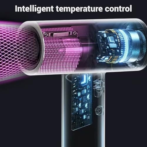 Wiederaufladbarer Tragbarer Haartrockner Kabelloser Föhn mit 100000 U/min Hochgeschwindigkeitsmotor 3 Temperaturen 9 Windgeschwindigkeiten USB-Aufladung 15600mAh Akku für Reisen