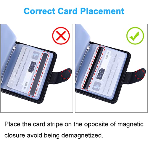 Wisdompro Credit Card Holder, Slim Leather RFID Blocking Wallet Debit Card Protector Organizer Case (Build in 20 Card Slot & 7 Small Cells for Memory Cards)-Vertical Black4