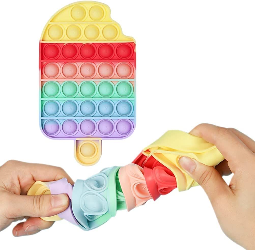 Amazon | スクイーズ玩具 プッシュポップ 虹アイスクリーム フィ 