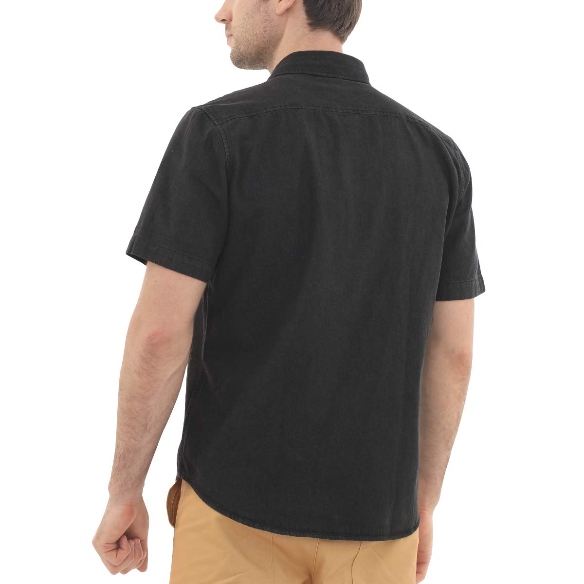Dubinik®Camisa Hombre Manga Corta Camisa Hombre Manga Corta Vaquera Algodón Verano Botones Camisa Vaquera Hombre Manga Corta
