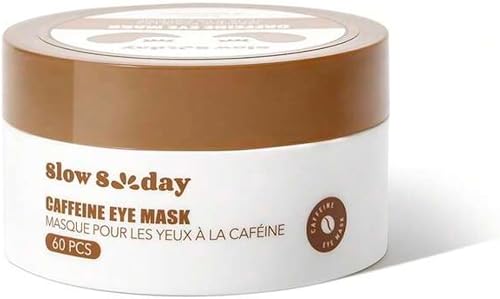 Slow Sunday Caffeine Eye Mask with Collagen and Sodium Hyaluronate, Depuffing, Wrinkle-Care, Hydrating, Korean Skincare, 60 Pcs