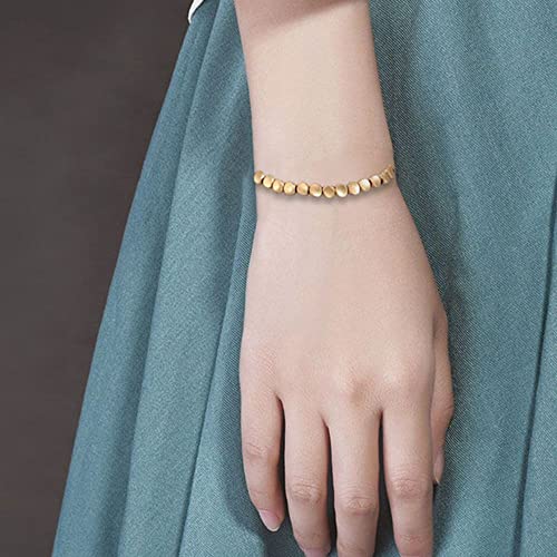 Pulseira trançada feita à mão com contas de cobre, pulseiras budistas ajustáveis presentes da sorte