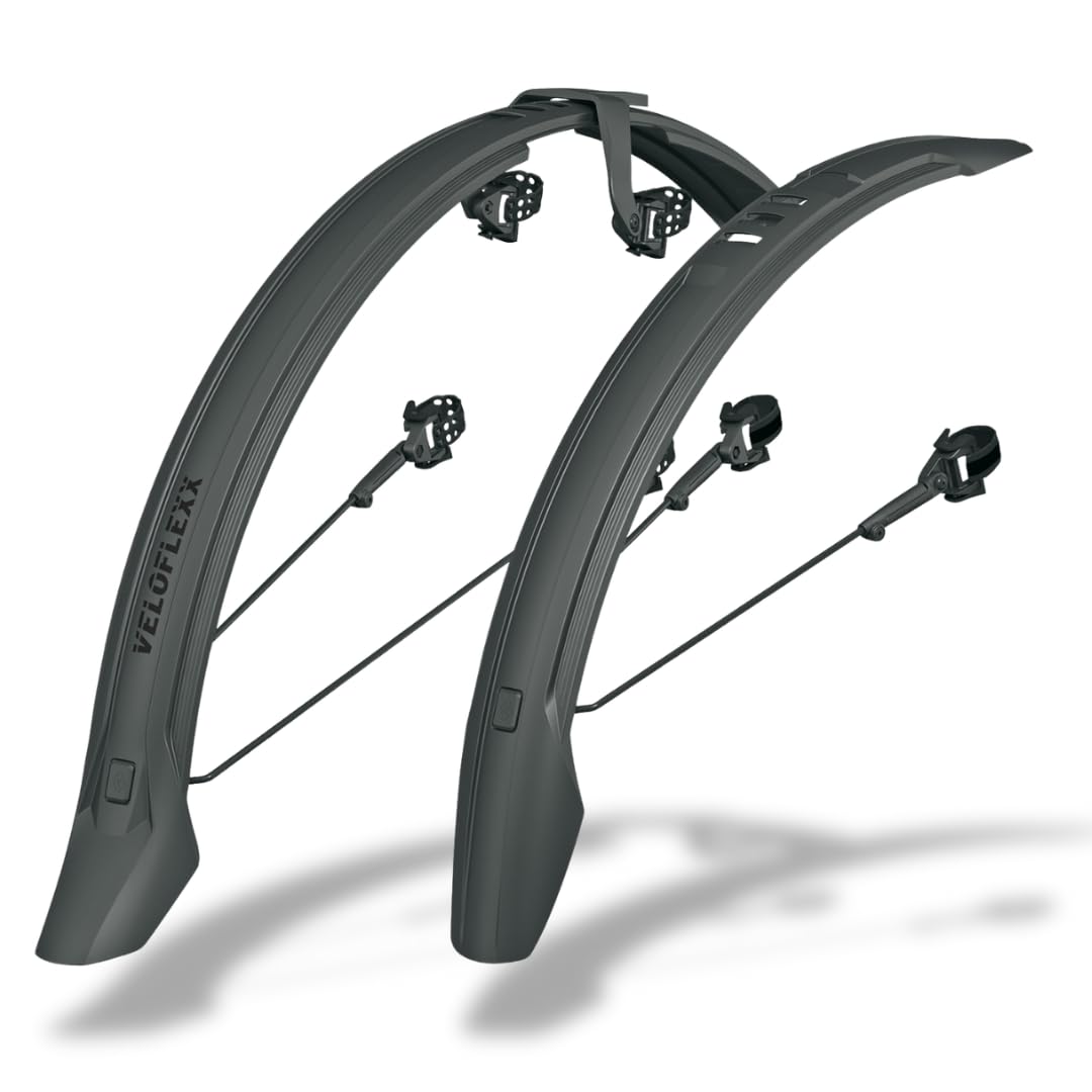 SKS Germany Veloflexx Set (55/65/65 29 Inch) Mudguard Set (Splash Guard for Mountain and City Bikes, Adjustable Frame Adapter, Includes Velcro Fasteners and Elastics)