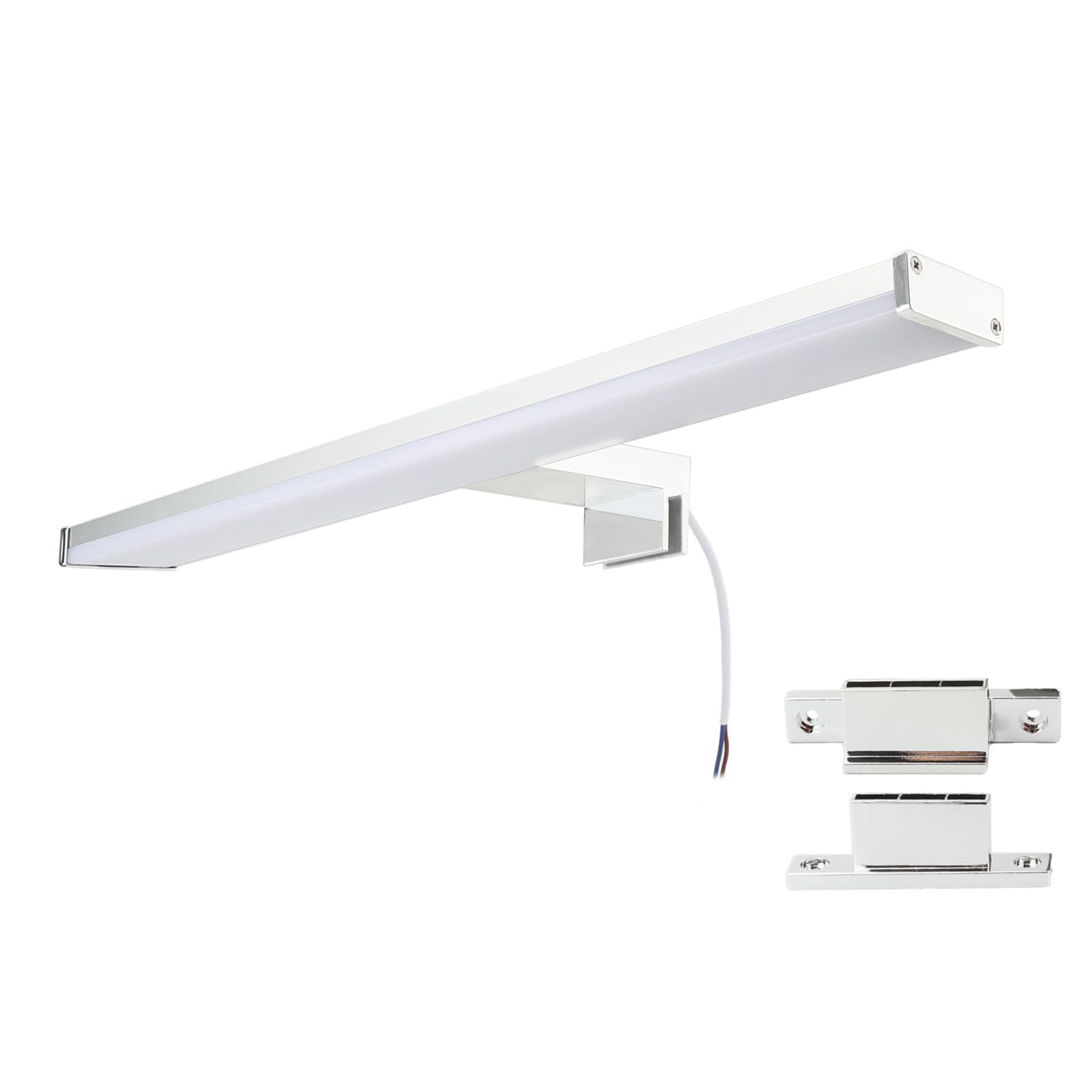 Alpinaluz Aplique LED para Espejo de Baño 40 cm – Luz Blanca Neutra 4000K – IP44 – Carcasa de Aluminio y Soporte en Policarbonato Cromado – Montaje en Espejo Pared o Mueble (40cm 10W)