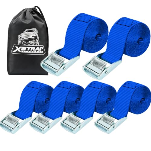XSTRAP STANDARD 6PK 8FT Cam Buckle Lashing Straps, Cargo Tie-Down Straps