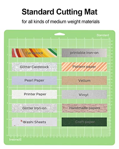 Gwybkq Cutting Mat for Cricut Maker 3/Maker/Explore 3/Air 2/Air/One 12 Pack 12x12 Cut Mats Replacement Accessories Adhesive Sticky Green Cricket Standard Card