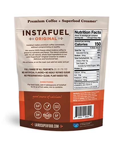 image for Laird Superfood Instafuel Instant 100% Arabica Coffee with Original, N