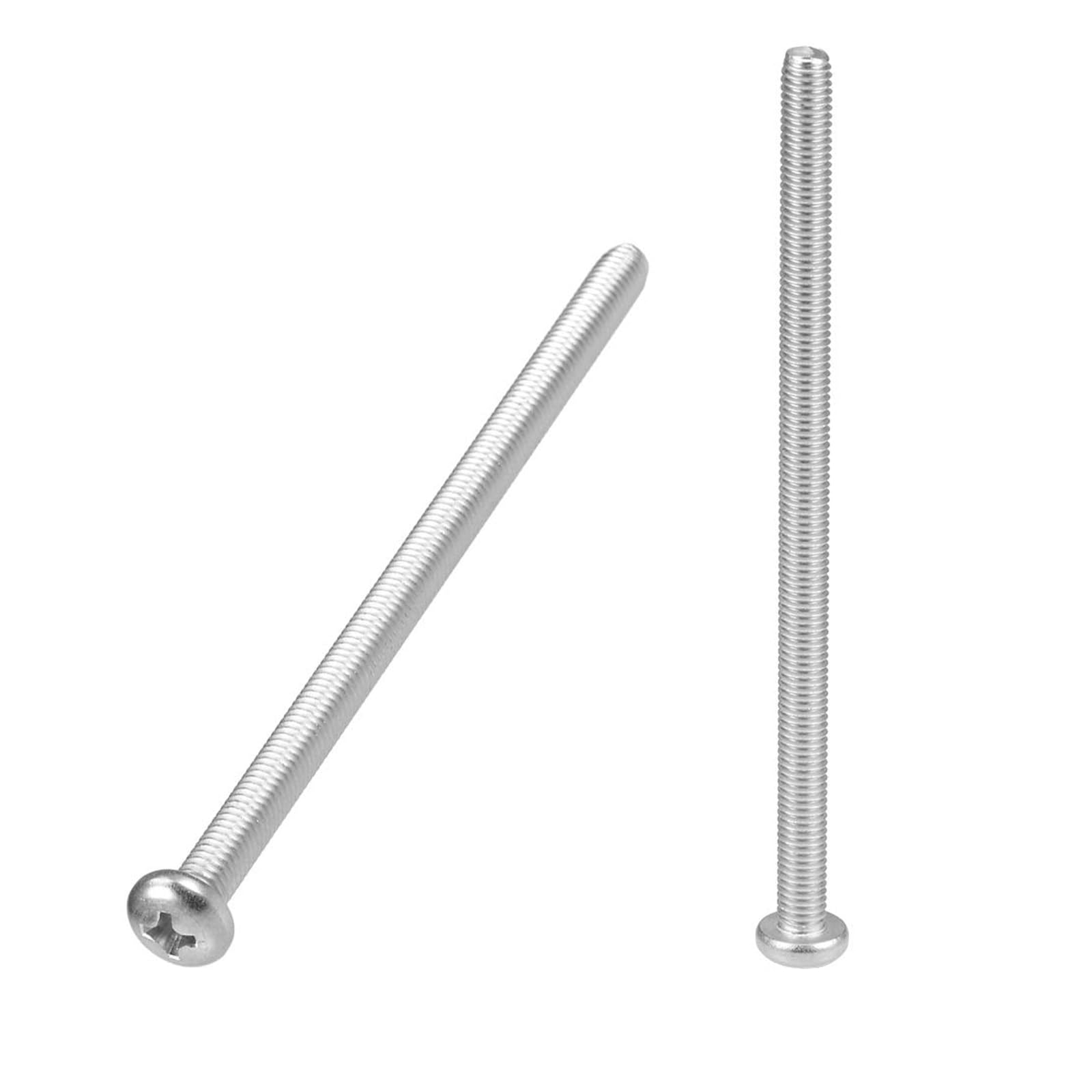 MACHSWON M5x90mm Machine Screws Phillips Cross Pan Head Screw 304 Stainless Steel Round Head Cross Screw Fasteners Bolts 10Pcs
