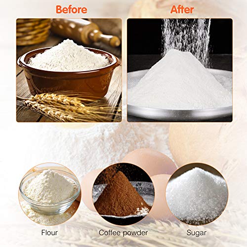 Stainless Steel Flour Sifter for Baking 3 Cup Hand-held Squeeze Sifter Double Layers Sieve with Hand Press Handle