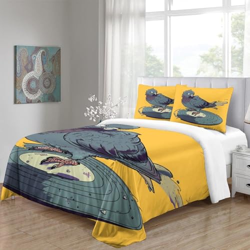 Housse de couette pigeon parure de lit 3D microfibre double 200x200 cm - 7