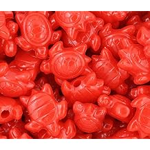 24 Pcs Beads Turtle Shaped 23mm Plastic Pony Beads Bright Red Opaque