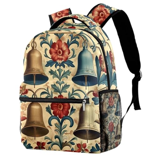 Sac à dos d'école vintage et campus pour filles et garçons avec porte-bouteille