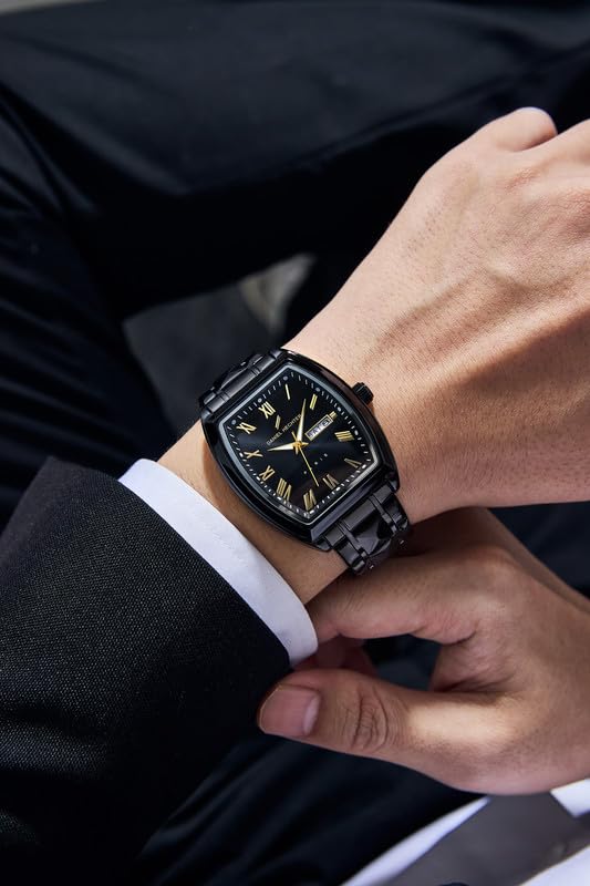 Image of Daniel Hechter Duroc Collection Luxury Watch for Men with Roman Indices, Day-Date Display and Two-Tone Studded Stainless Steel Strap