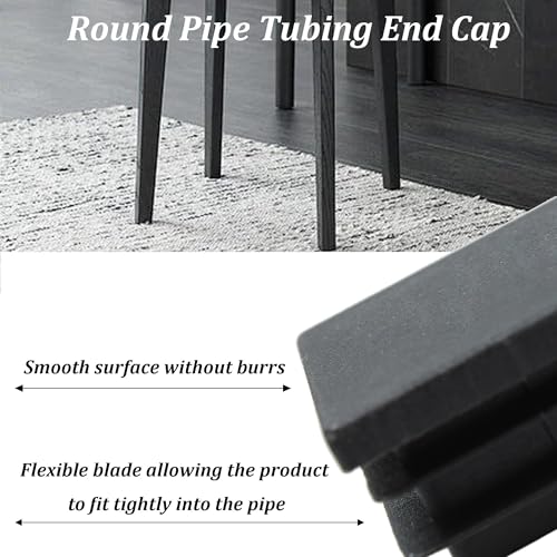 Image of 24PCS Black Plastic Square Tube Caps, Furniture Leg Caps, 32mm /1.25inch Square Plastic Hole Plugs